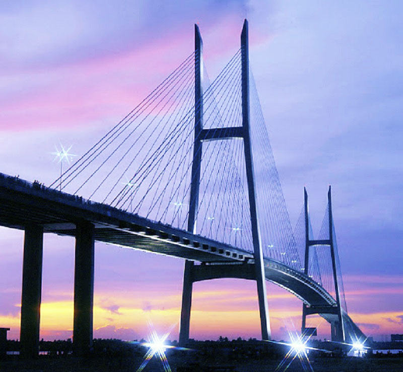 Kinh nghiệm du lịch Tiền Giang - Top 16 điểm đến hấp dẫn 2025 36 Vẻ đẹp của cầu Mỹ Thuận về đêm