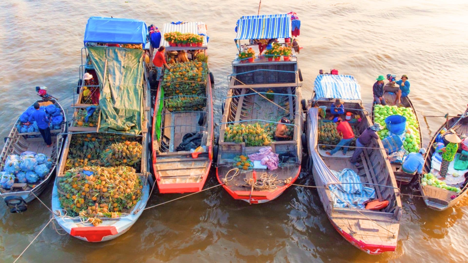 Chợ nổi Cái Răng: Cẩm nang du lịch trải nghiệm hoàn hảo 2025 59 thuyền ghe chở nông sản tại chợ nổi cái răng