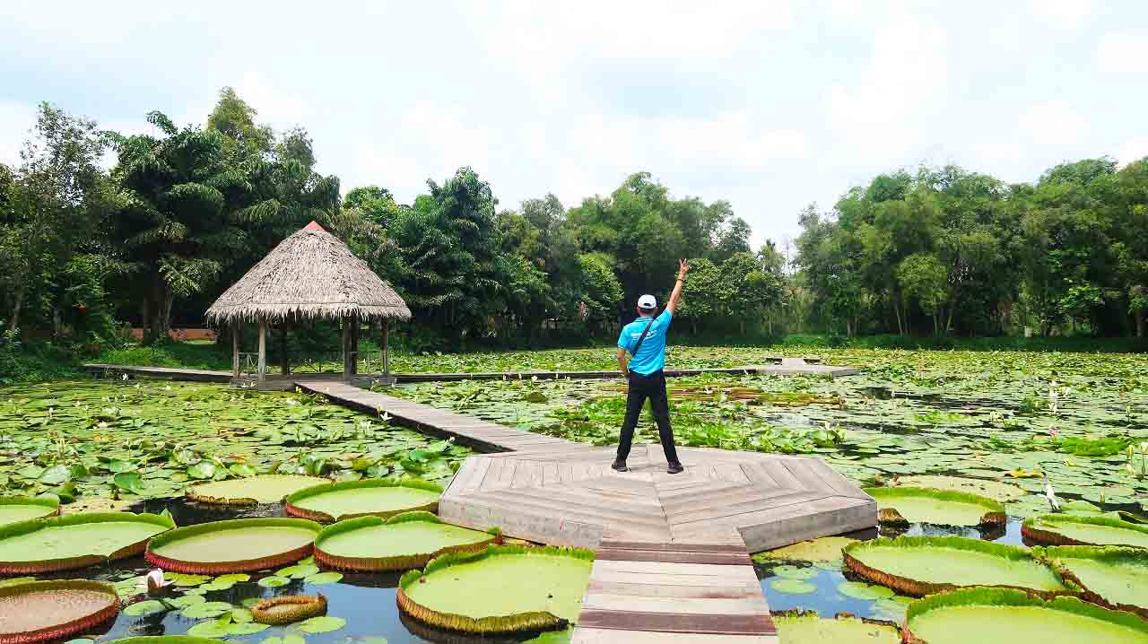 Đồng Tháp có gì chơi? Top 10 địa điểm du lịch Đồng Tháp hấp dẫn 41 Đồng Tháp có gì chơi - Chụp ảnh tại ao sen